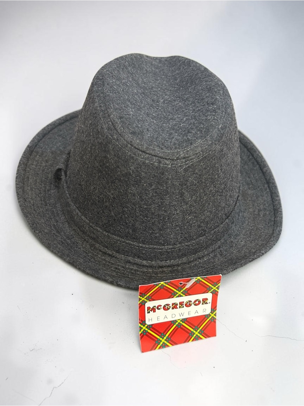 NWT Vintage 1970s McGregor Wool Blend Gray Trilby Fedora Hat Men's Size XL